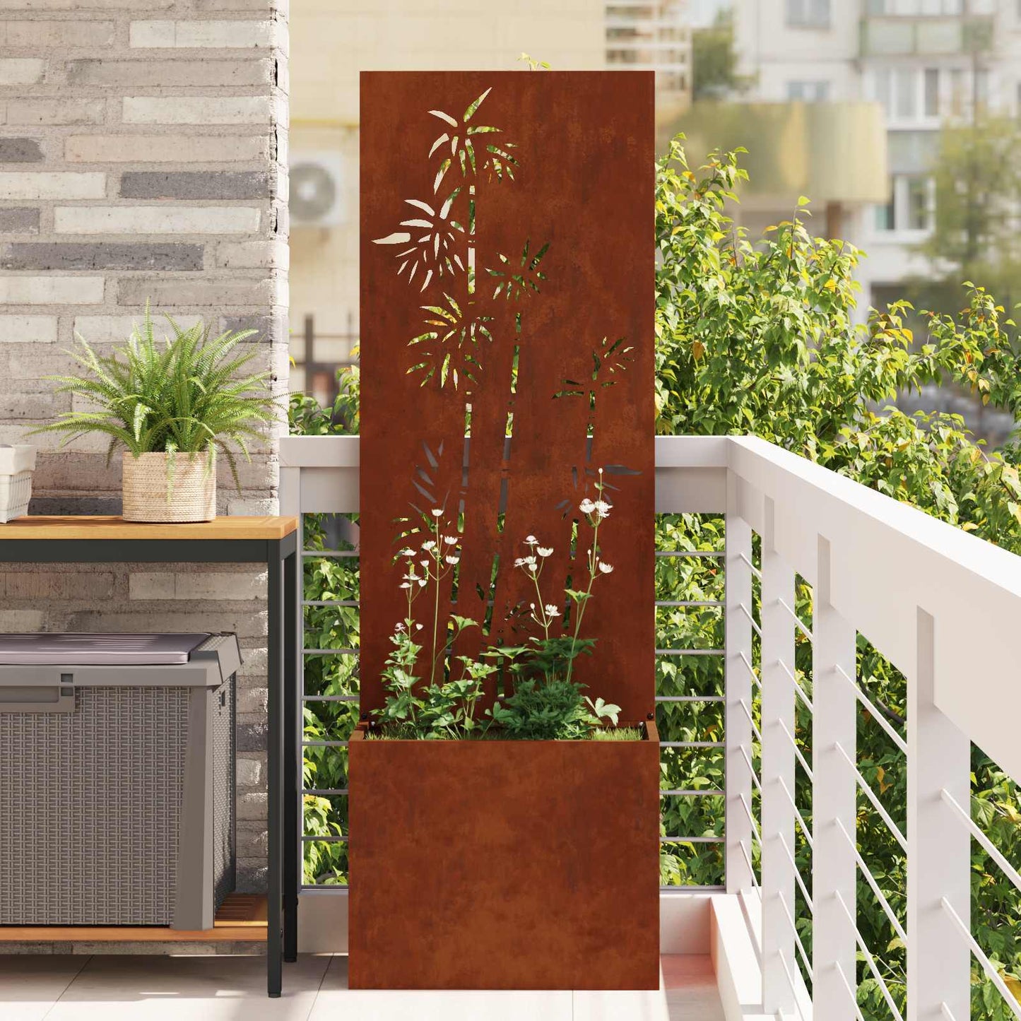 Schermo per privacy in giardino Floreale Ruggine 50 x 140 cm