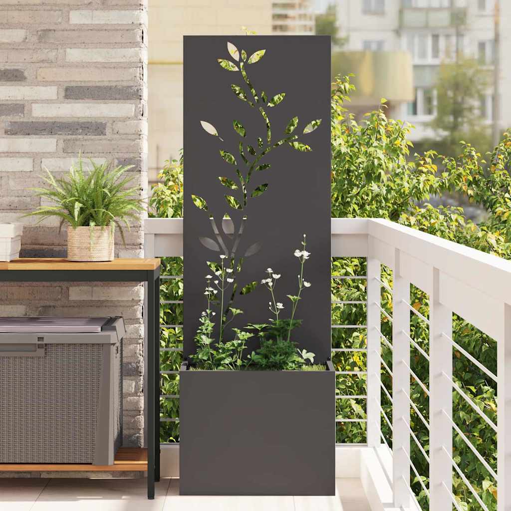 Schermo per privacy in giardino Floreale Nero 50 x 32 x 150 cm