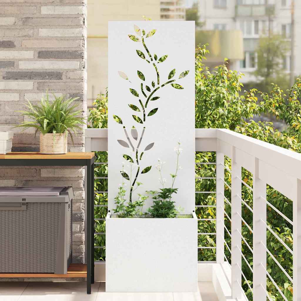 Schermo per privacy in giardino Floreale Bianco 50 x 140 cm