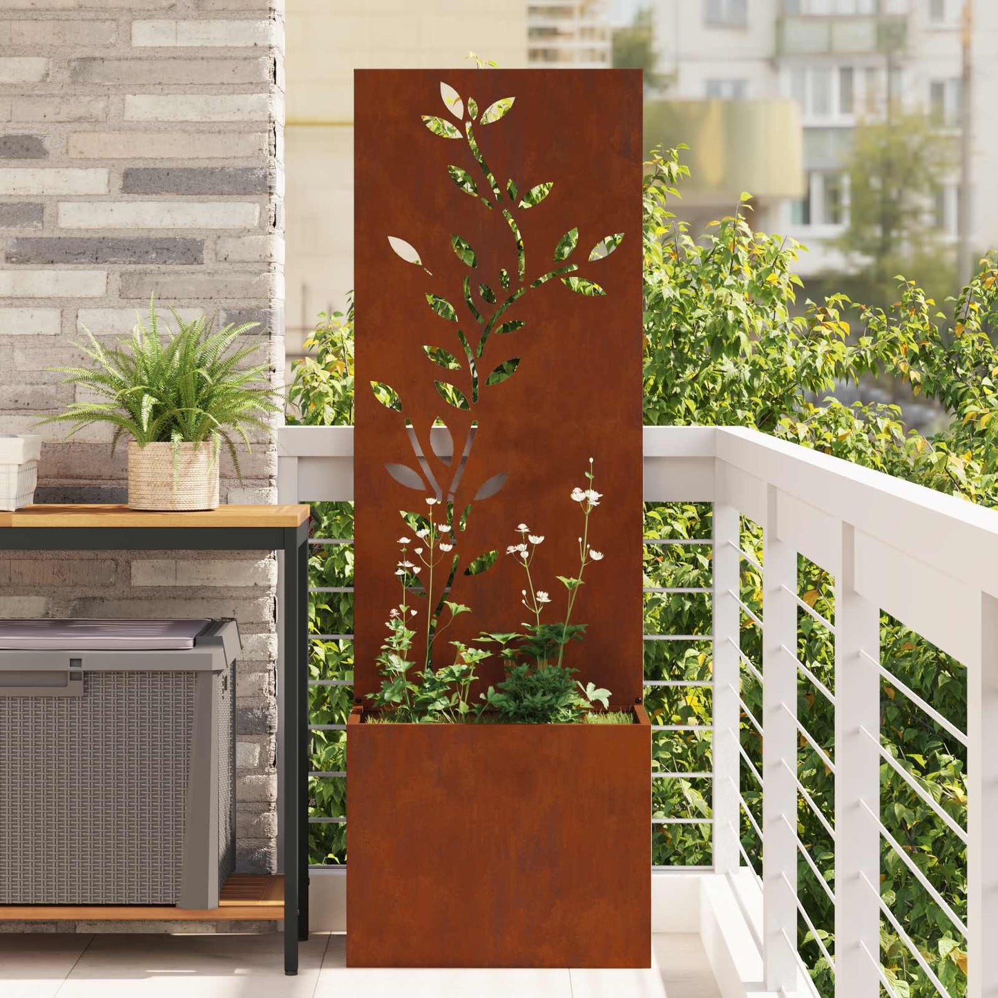 Schermo per privacy in giardino Floreale Ruggine 50 x 140 cm