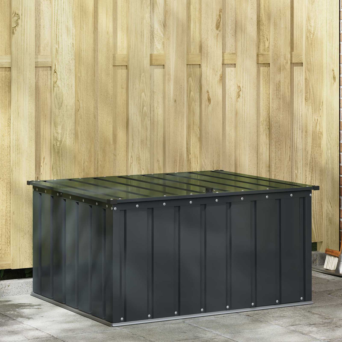 Scatola di Stoccaggio per Giardino Nero 101 x 82 x 50 cm