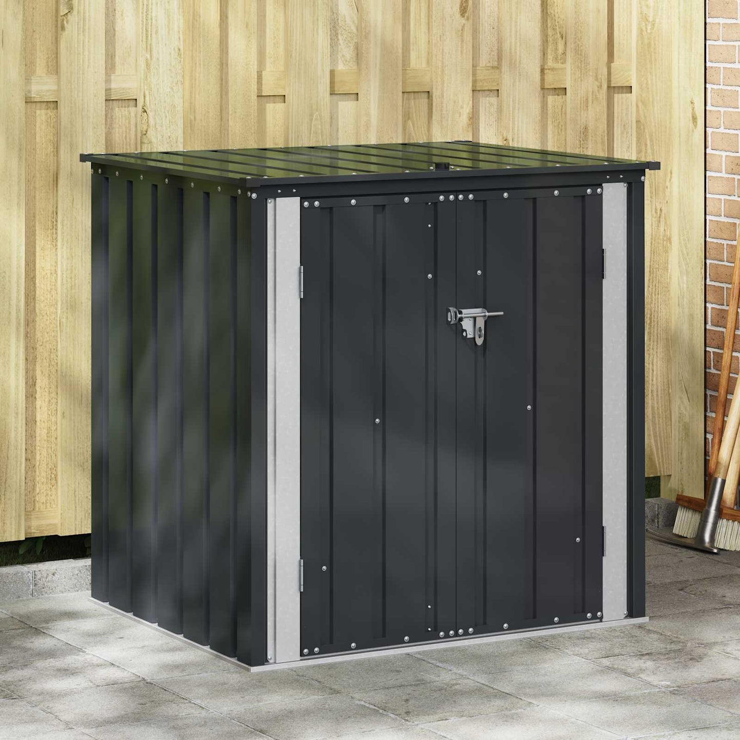 Scatola di Stoccaggio per Giardino Nero 101,5 x 82 x 100 cm