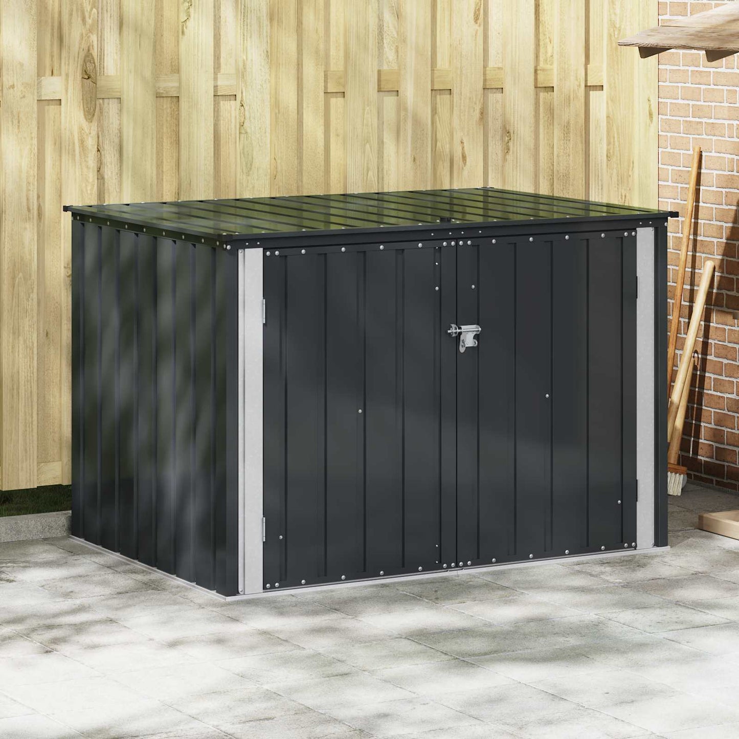 Scatola di Stoccaggio per Giardino Nero 151,5 x 107 x 100 cm