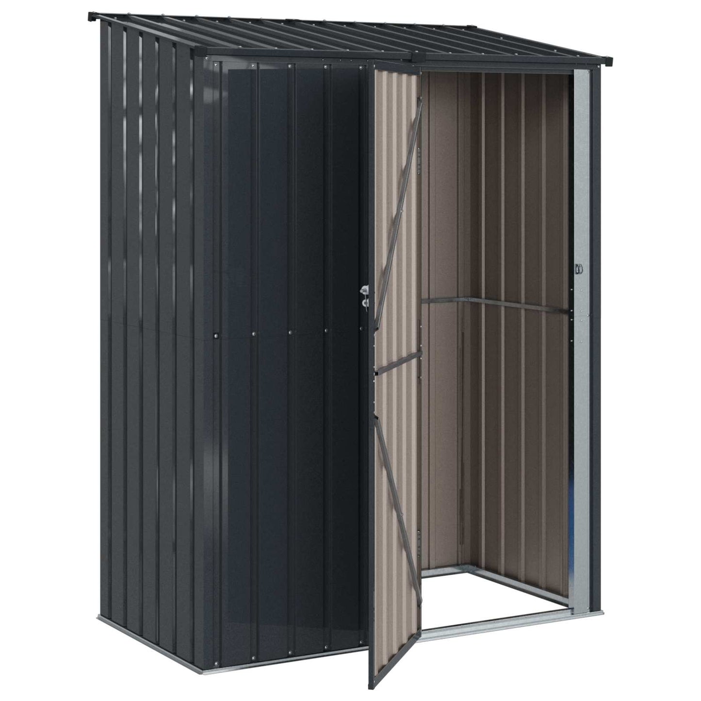 Casette da giardino Antracite 153,5 x 86 x 200 cm Metallo