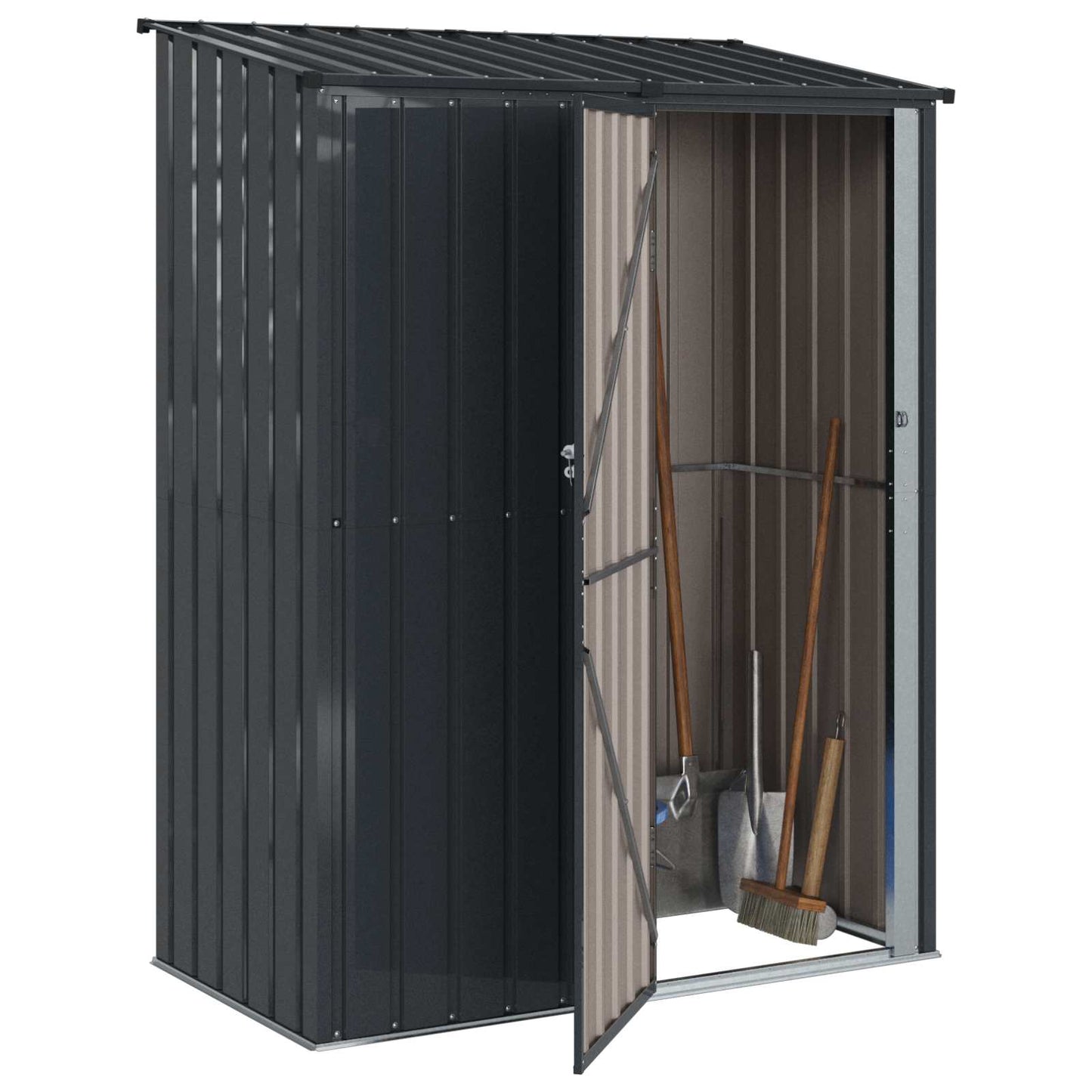 Casette da giardino Antracite 153,5 x 86 x 200 cm Metallo