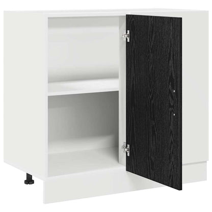 Mobile Base d'Angolo per Cucina Rovere nero 86 x 46 x 81,5 cm
