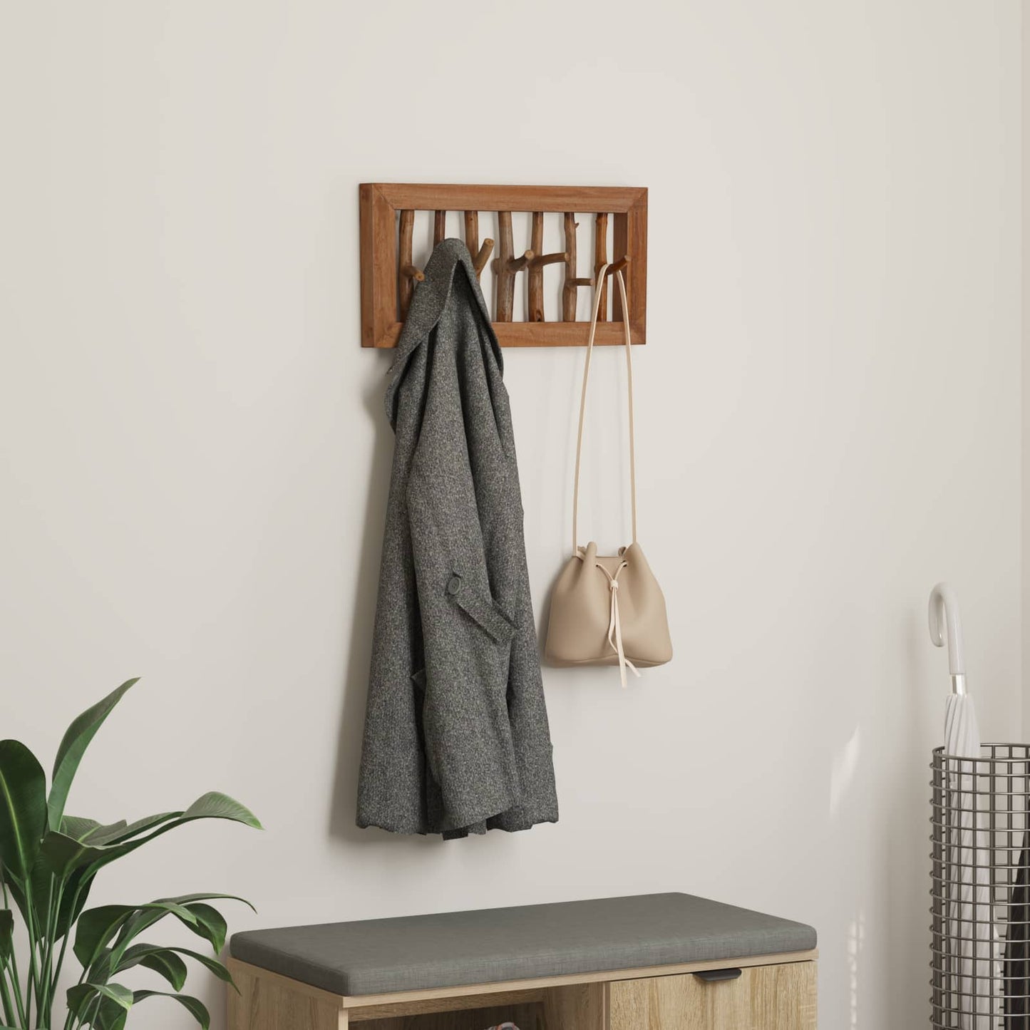 Gancio per Cappotti Naturale 50 x 10 x 25 cm