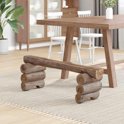 panchina Naturale 110 x 30 x 34 cm Legno di teak solido
