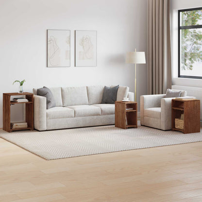 Tavolo Accent 3 pcs Marrone Legno di Mogano Massello