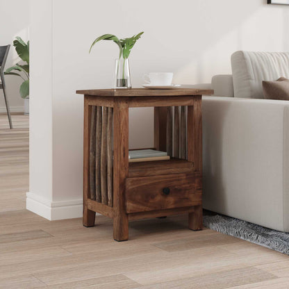 Comodino Marrone 30 x 30 x 47 cm Legno Recuperato Massello