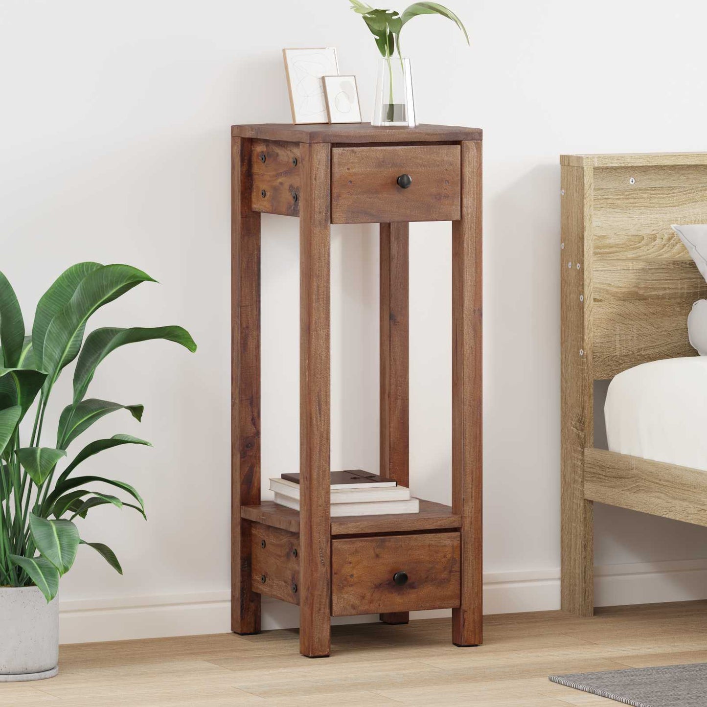 Supporto per piante Marrone 30 x 30 x 80 cm Legno di Mogano