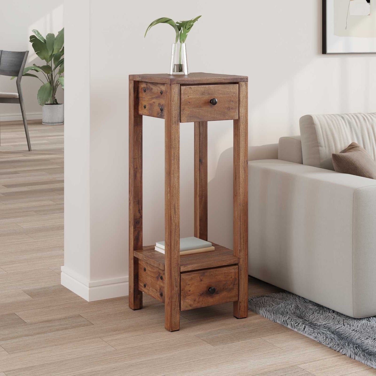 Supporto per piante Marrone 30 x 30 x 80 cm Legno di Mogano