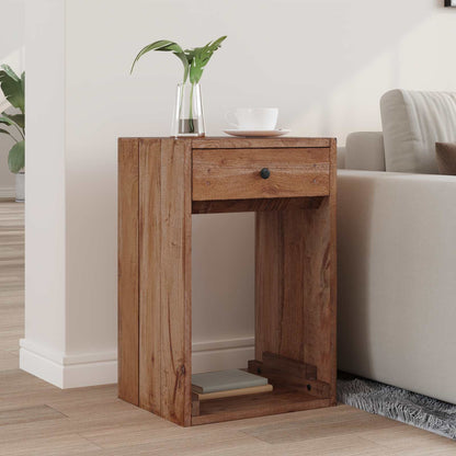 Comodino Marrone 63 x 30 x 79 cm Legno di Mogano Massello