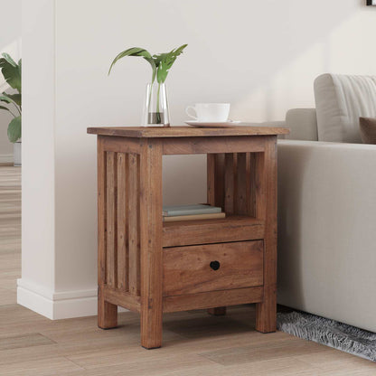 Comodino Marrone 41 x 30 x 50 cm Legno di Mogano Massello