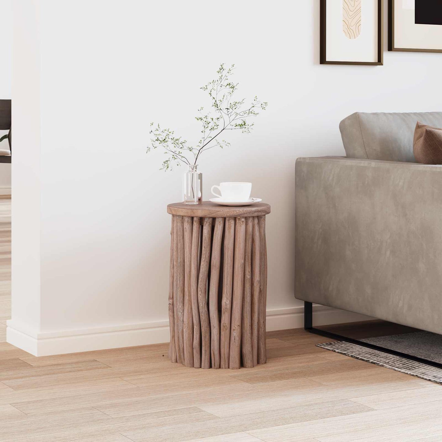 Pouf Naturale 30 x 30 x 45 cm Legno di teak solido