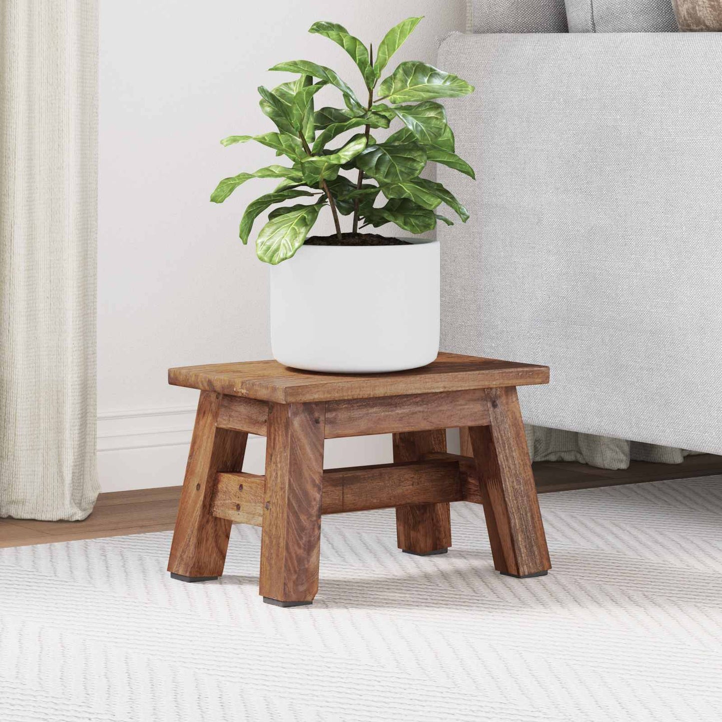 Pouf Naturale 30 x 20 x 20 cm Legno di Mogano