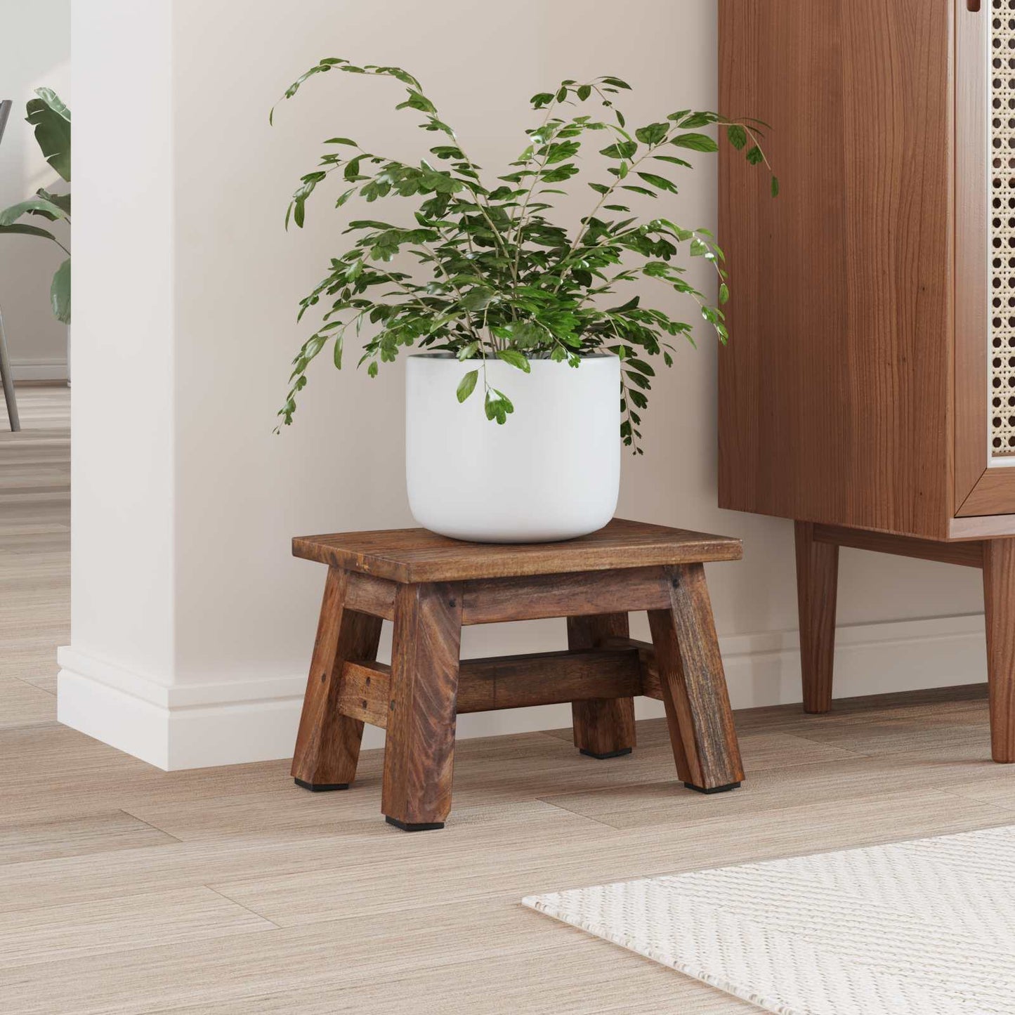Pouf Naturale 30 x 20 x 20 cm Legno di Mogano