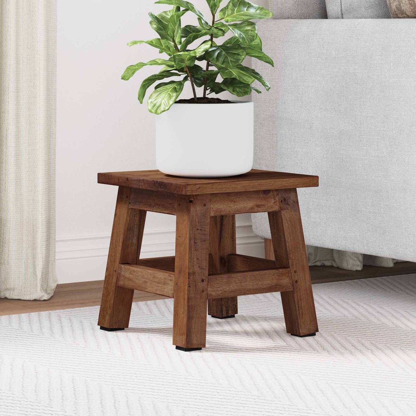 Pouf Naturale 26 x 26 x 26 cm Legno di Mogano