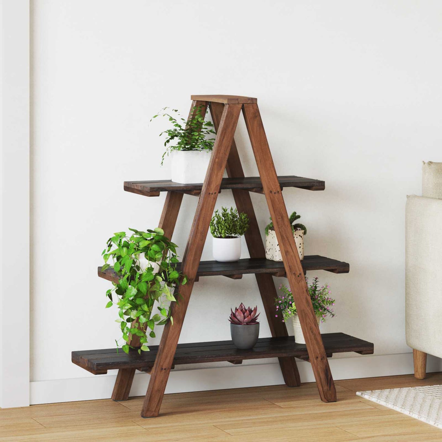 Scaffale pieghevole con lo scaffale Marrone 79.5 x 35 x 112 cm