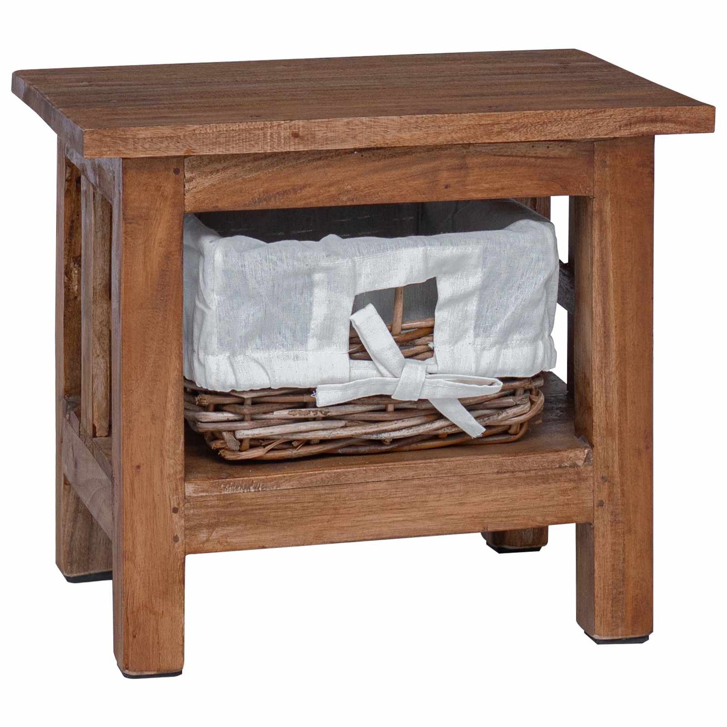 Tavolo laterale Marrone Legno massello di mogano