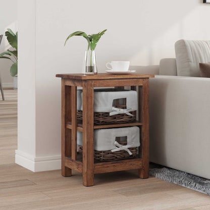 Tavolo laterale Marrone Legno massello di mogano