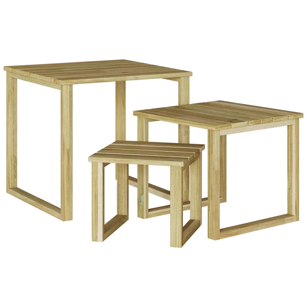 tavolo 3 pcs Naturale Legno di pino impregnato