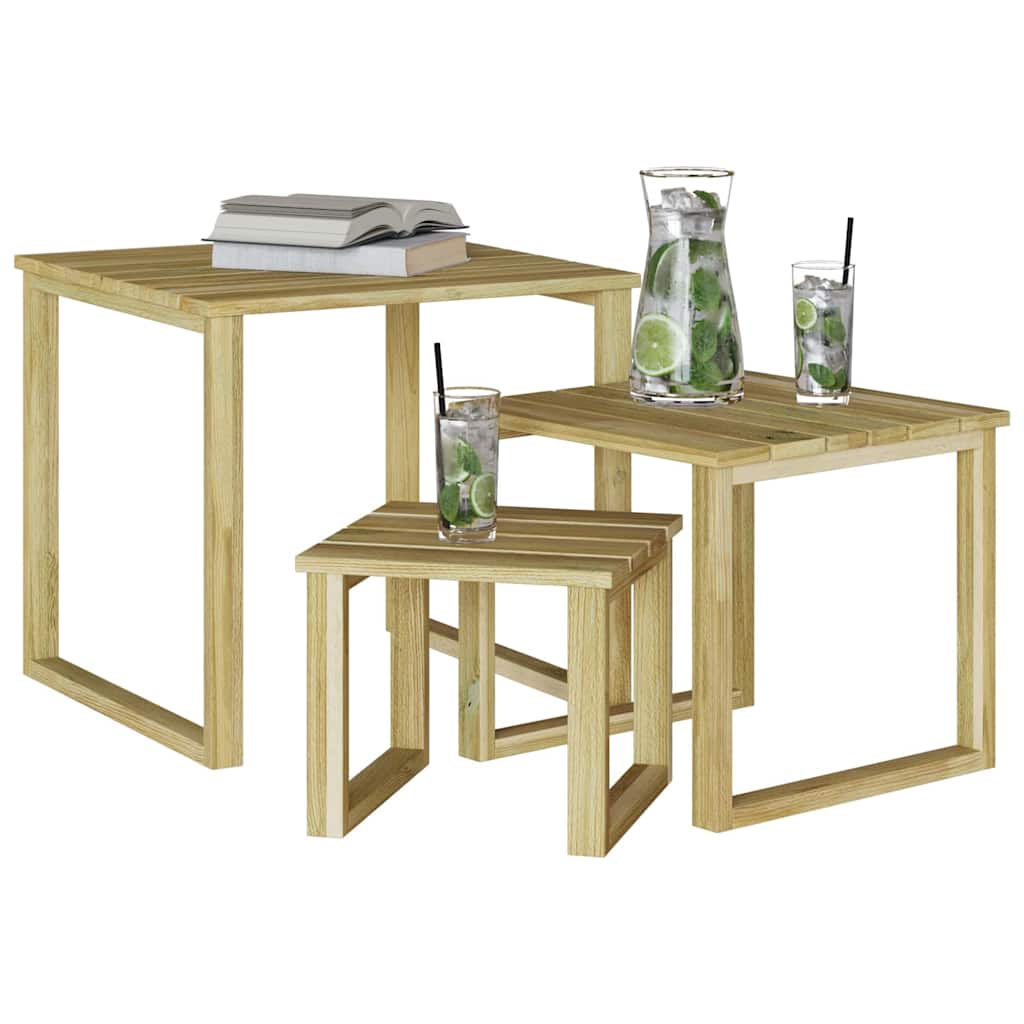 tavolo 3 pcs Naturale Legno di pino impregnato