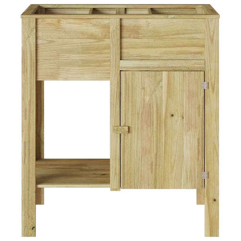 Vaso Alto con lo scaffale Marrone Legno di pino impregnato
