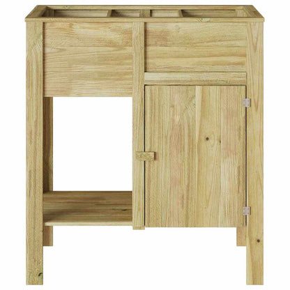 Vaso Alto con lo scaffale Marrone Legno di pino impregnato