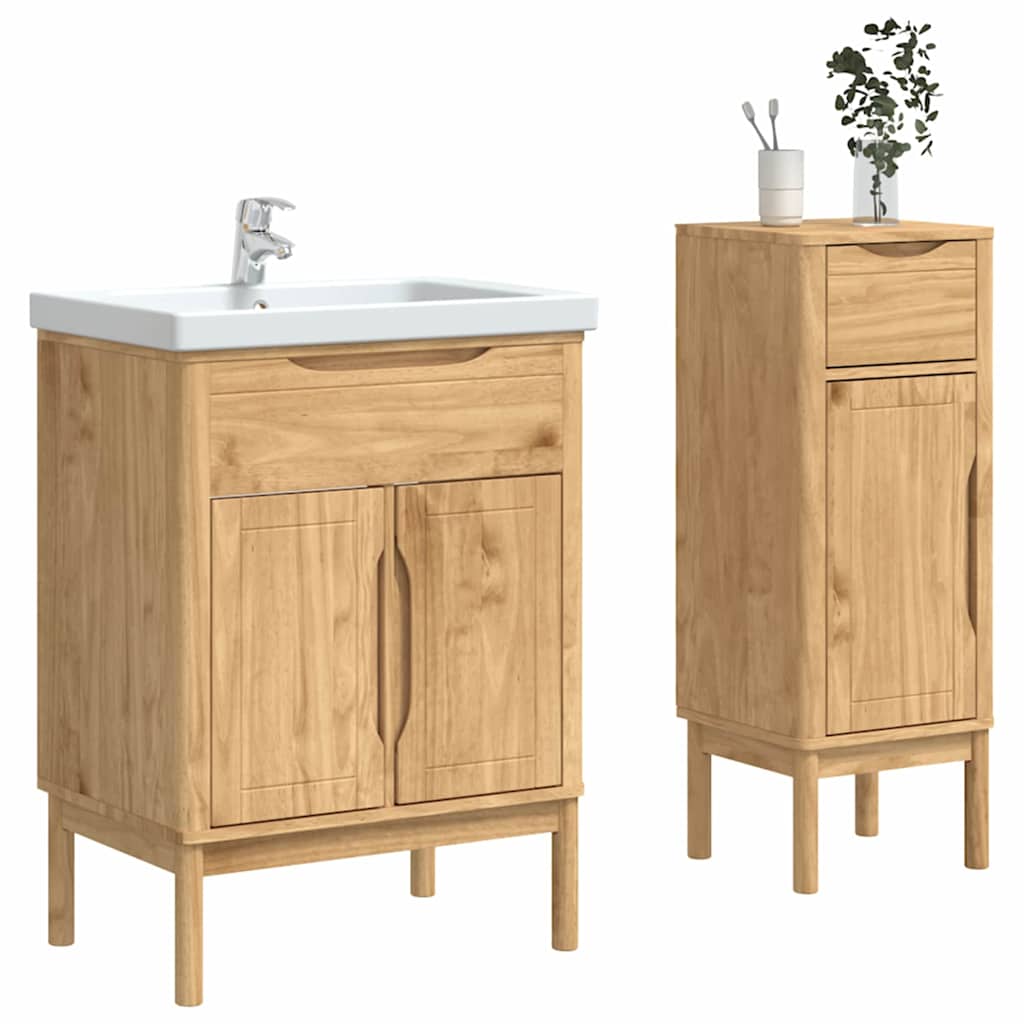 Set di mobili per il bagno con porta FLORO 2 pcs Marrone cerato