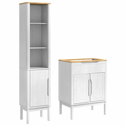 Set di mobili per il bagno con lo scaffale FLORO 2 pcs Bianco