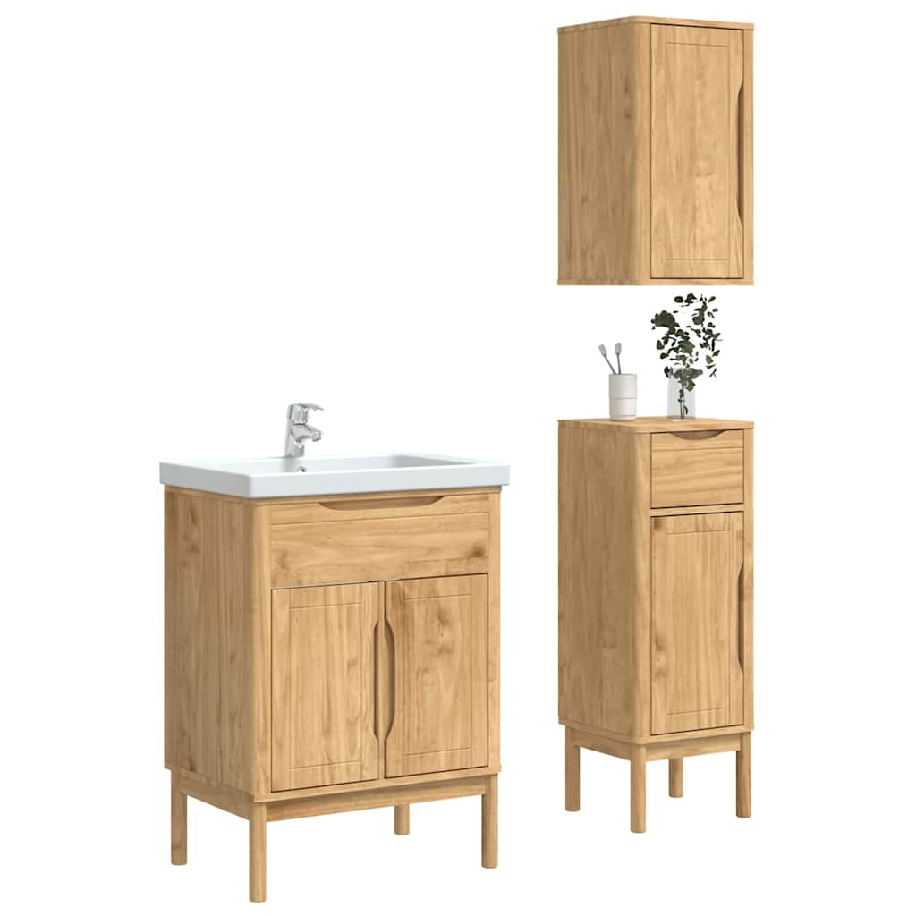 Set di mobili per il bagno con porta FLORO 3 pcs Marrone cerato
