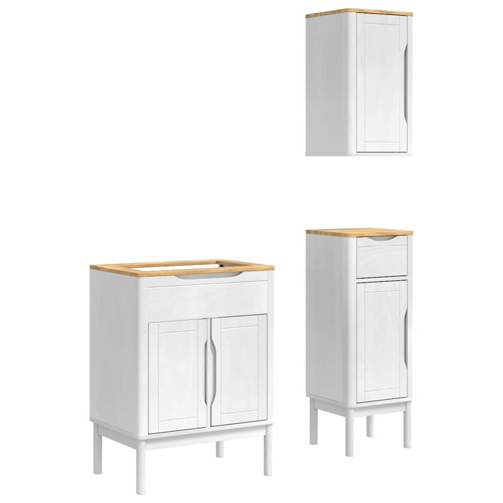 Set di mobili per il bagno con cassetto FLORO 3 pcs Bianco