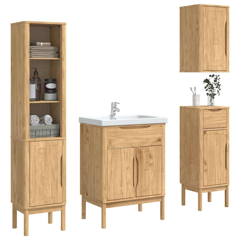 Set di mobili per il bagno con porta FLORO 4 pcs Marrone cerato