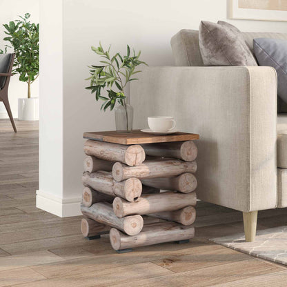 Pouf Naturale 30 x 30 x 38 cm Legno di teak solido