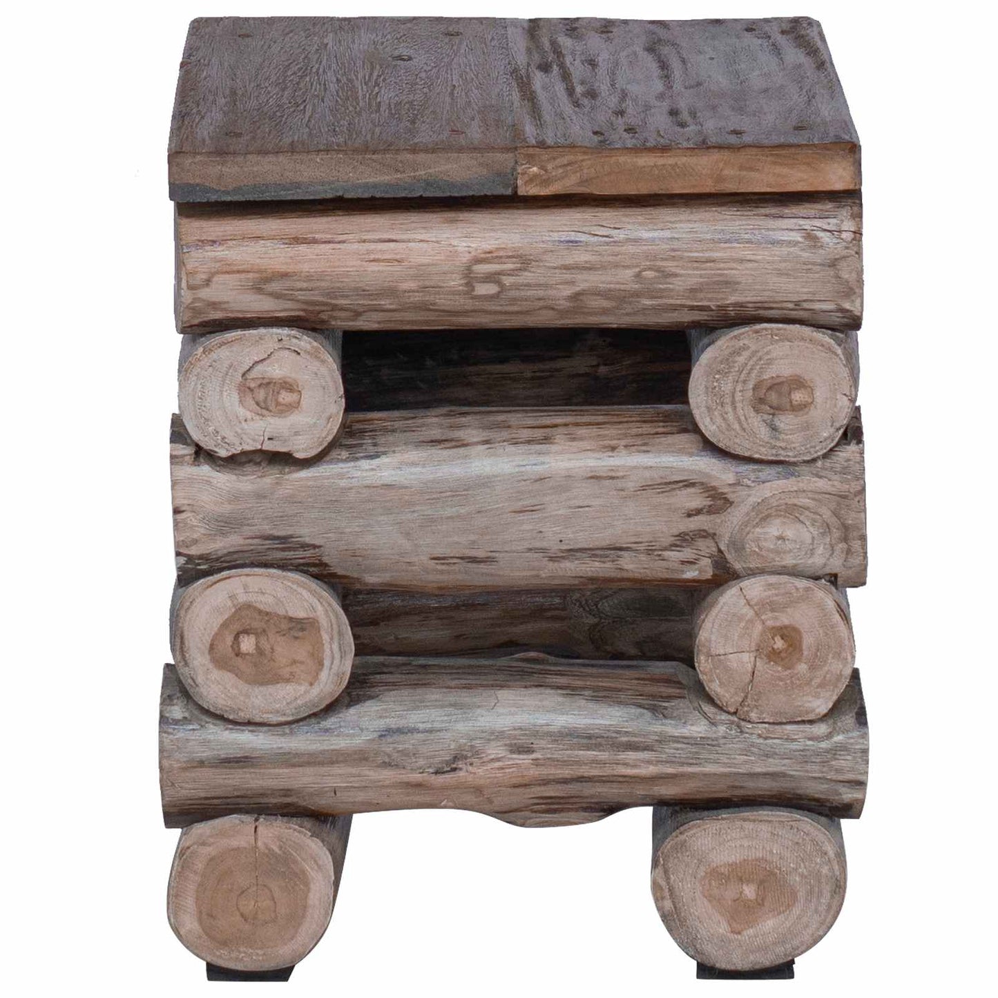 Pouf Naturale 30 x 30 x 38 cm Legno di teak solido