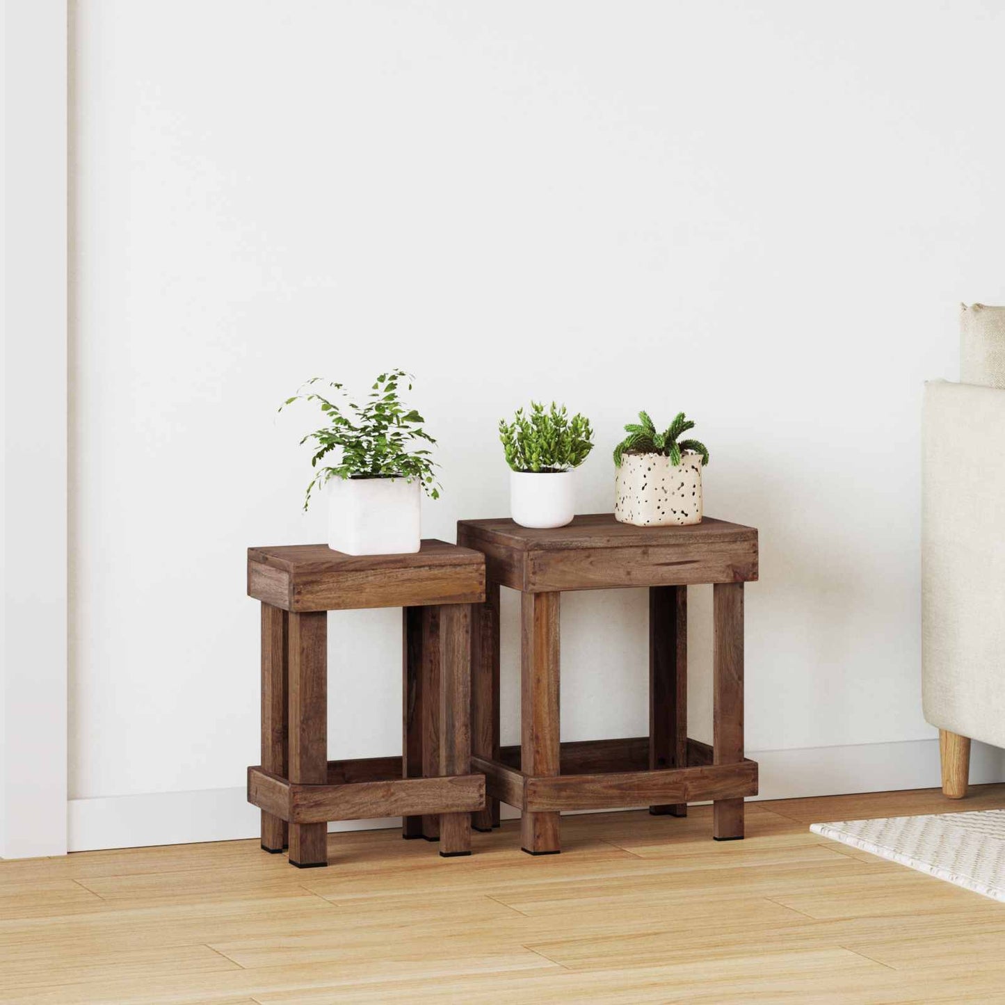 Supporto per piante 2 pcs Marrone 70 x 11 x 27 cm