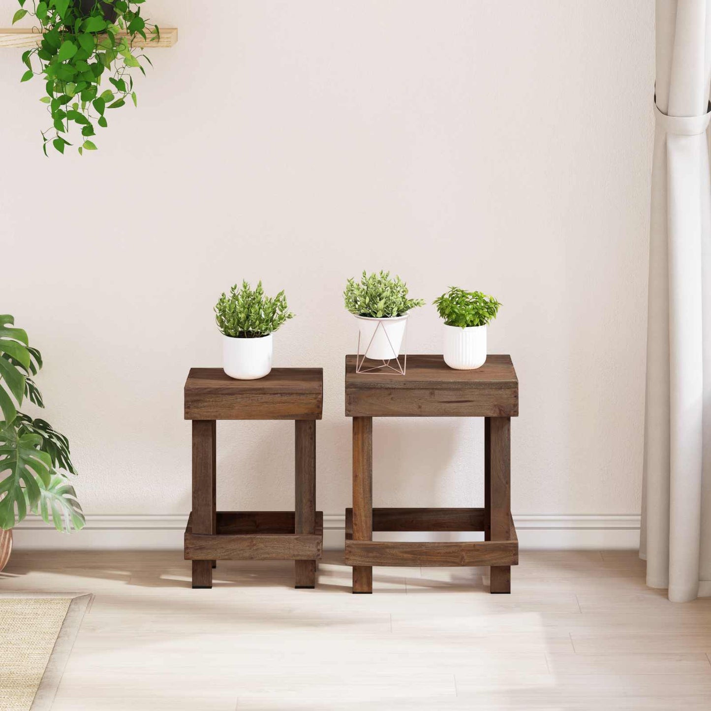 Supporto per piante 2 pcs Marrone 70 x 11 x 27 cm