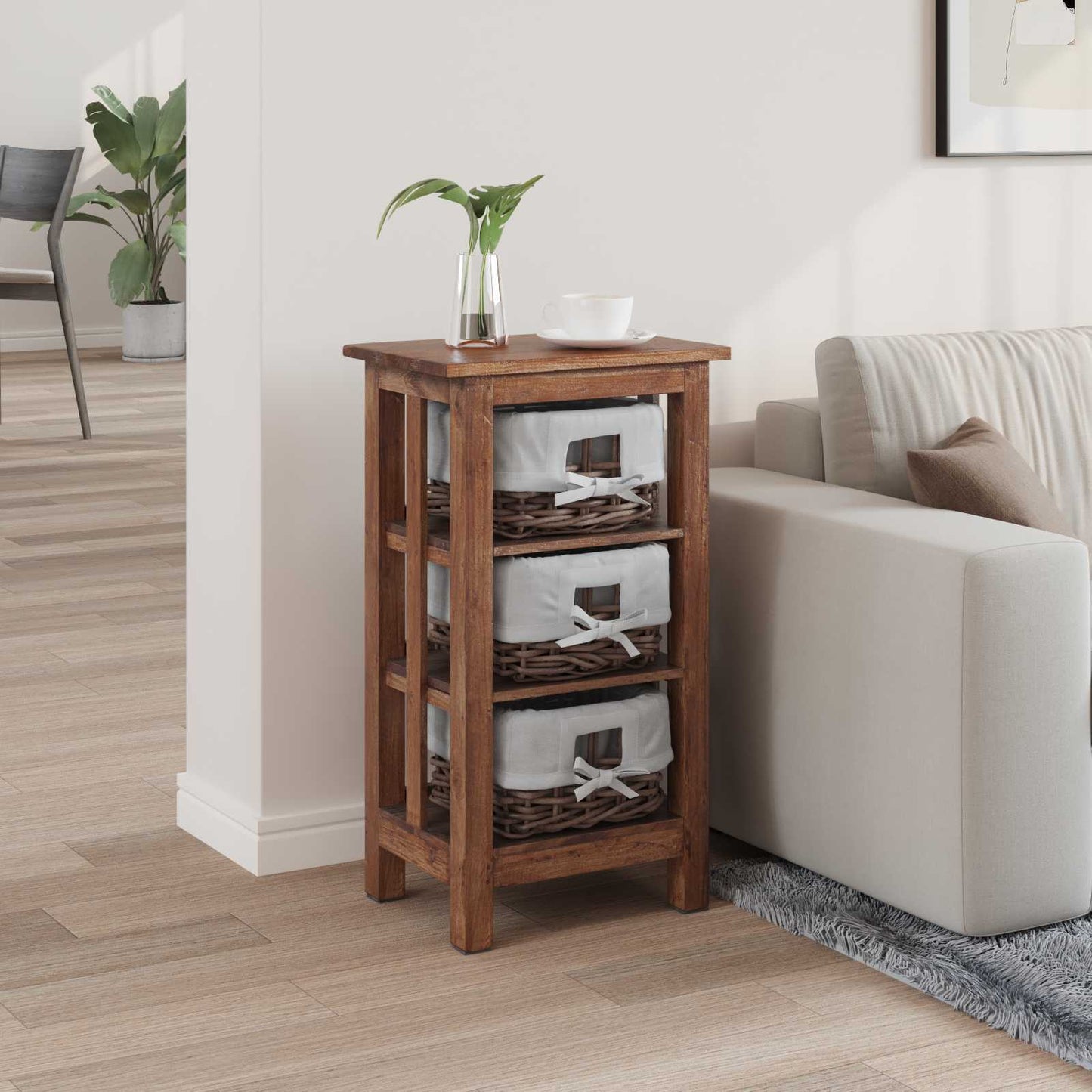 Tavolo laterale Marrone Legno massello di mogano