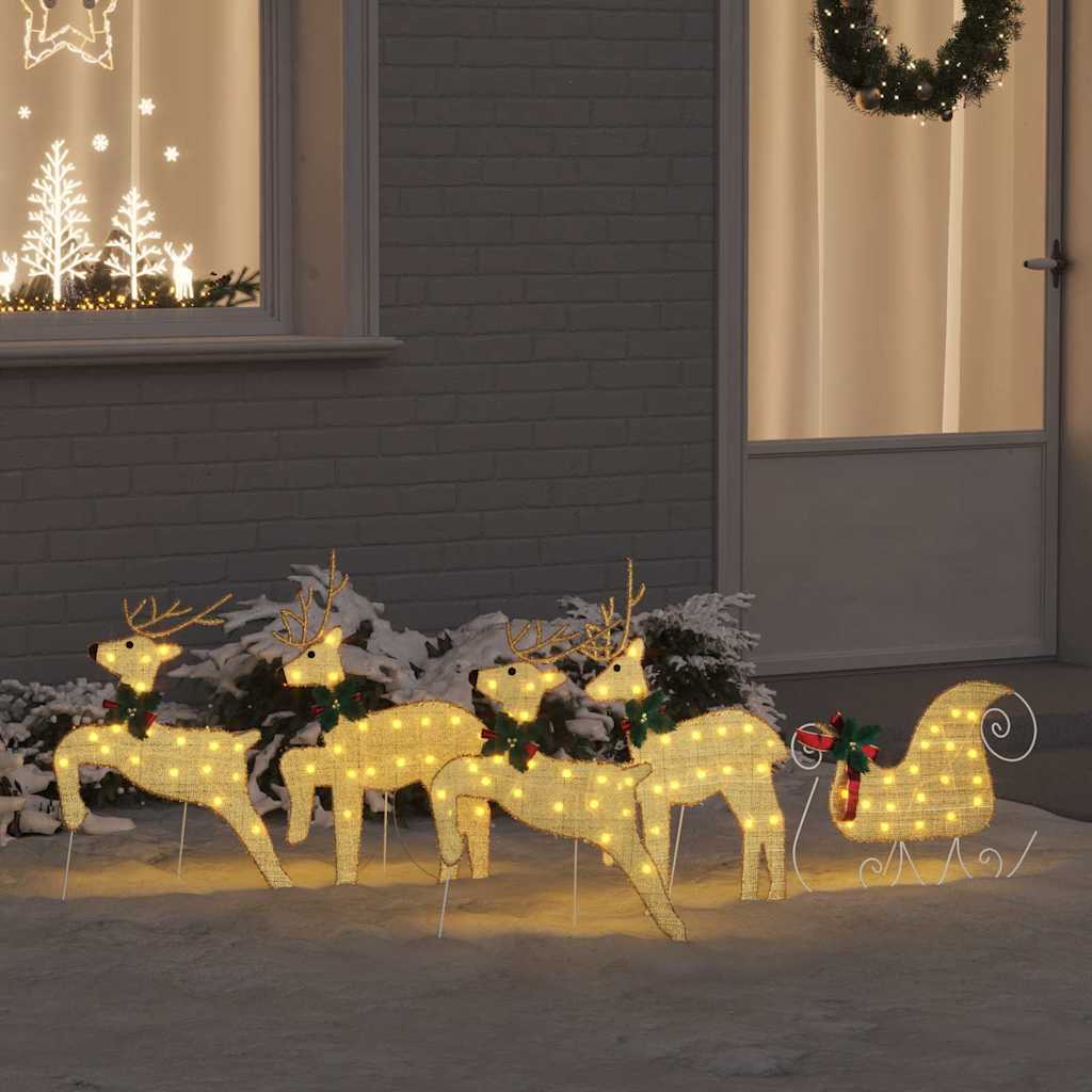 Renne LED 5 pcs Oro Tessuto