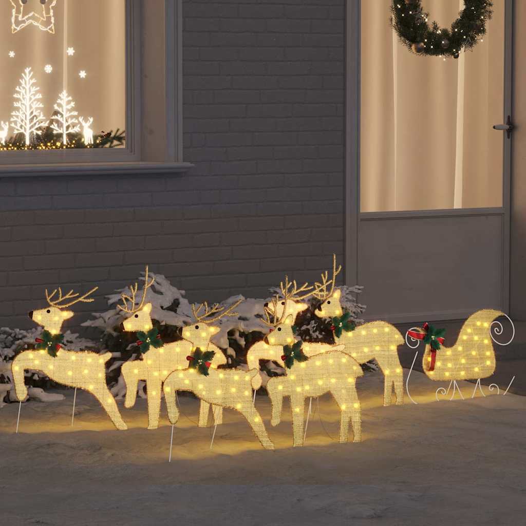 Renne LED 7 pcs Oro Tessuto