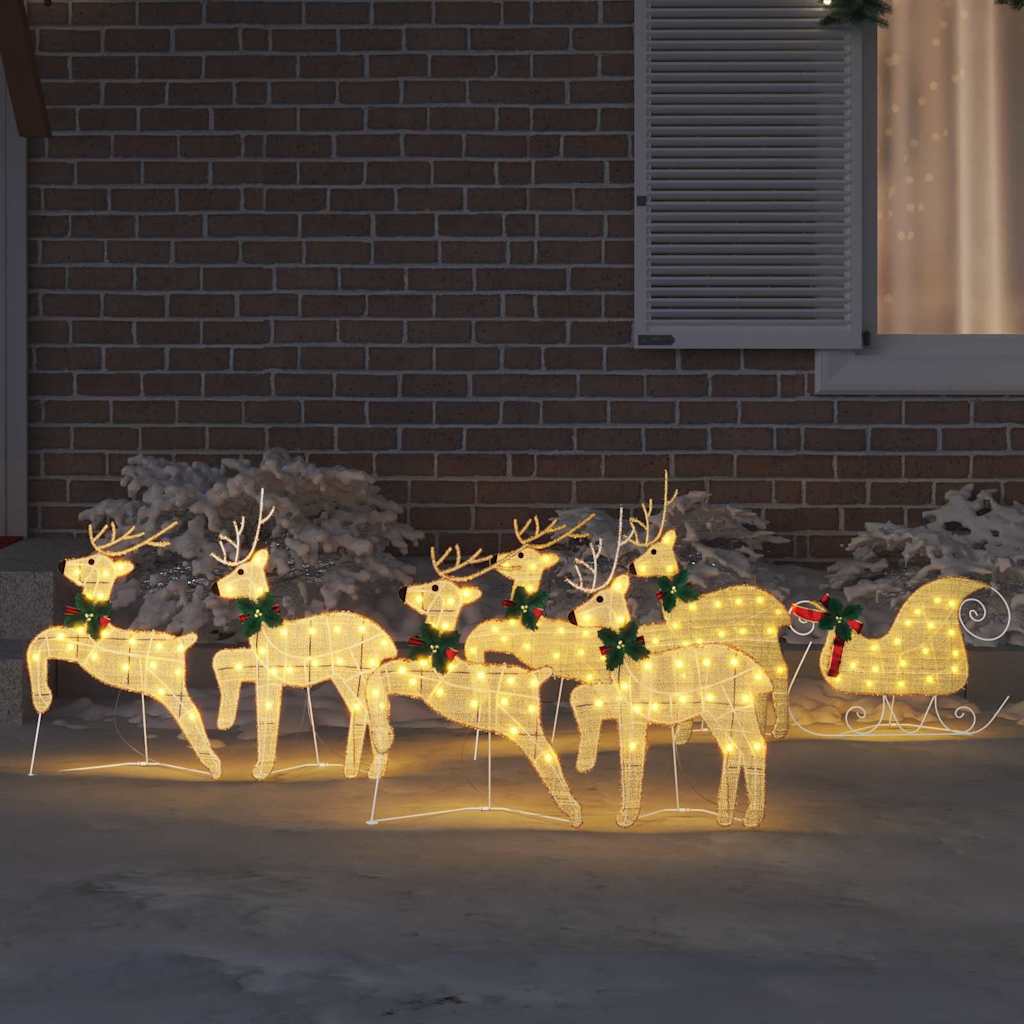 Renne LED 7 pcs Oro Tessuto