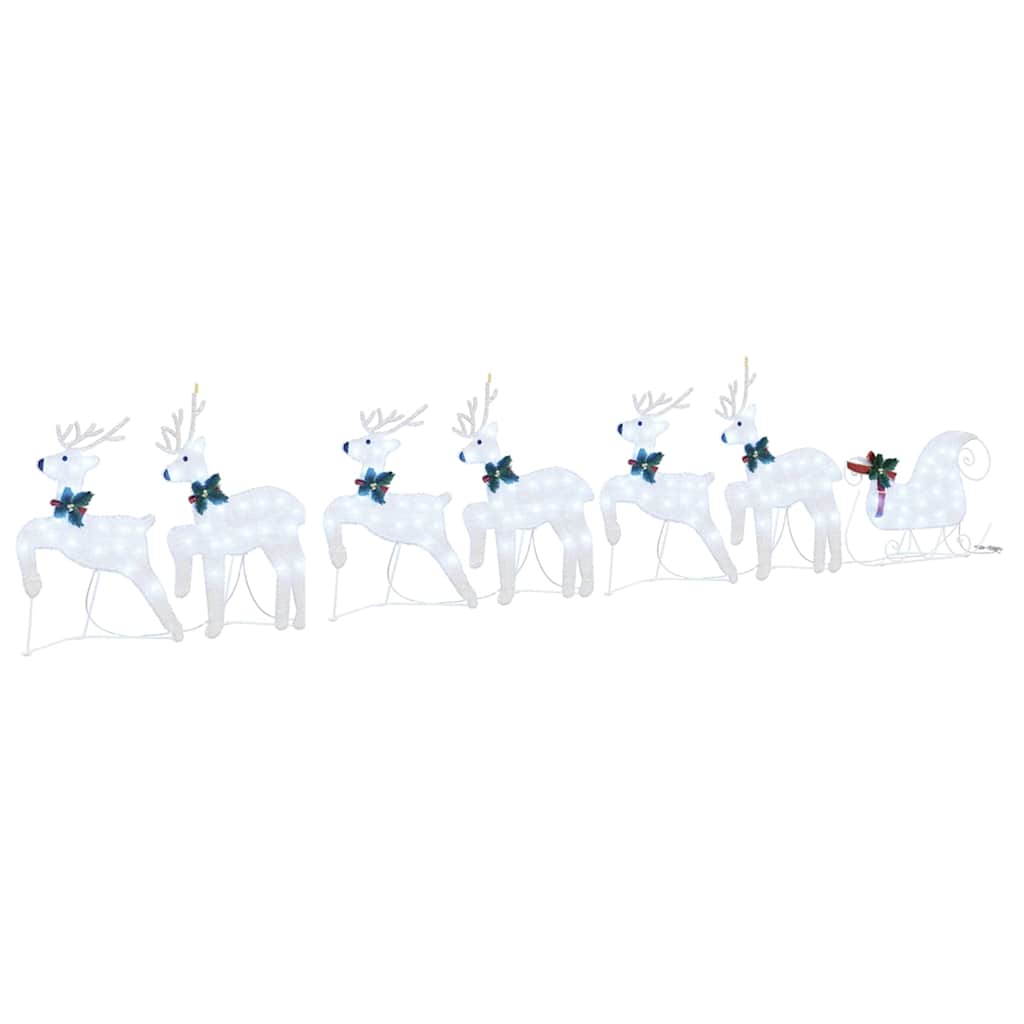Renne LED 7 pcs Argento Tessuto