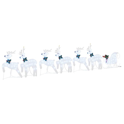 Renne LED 7 pcs Argento Tessuto