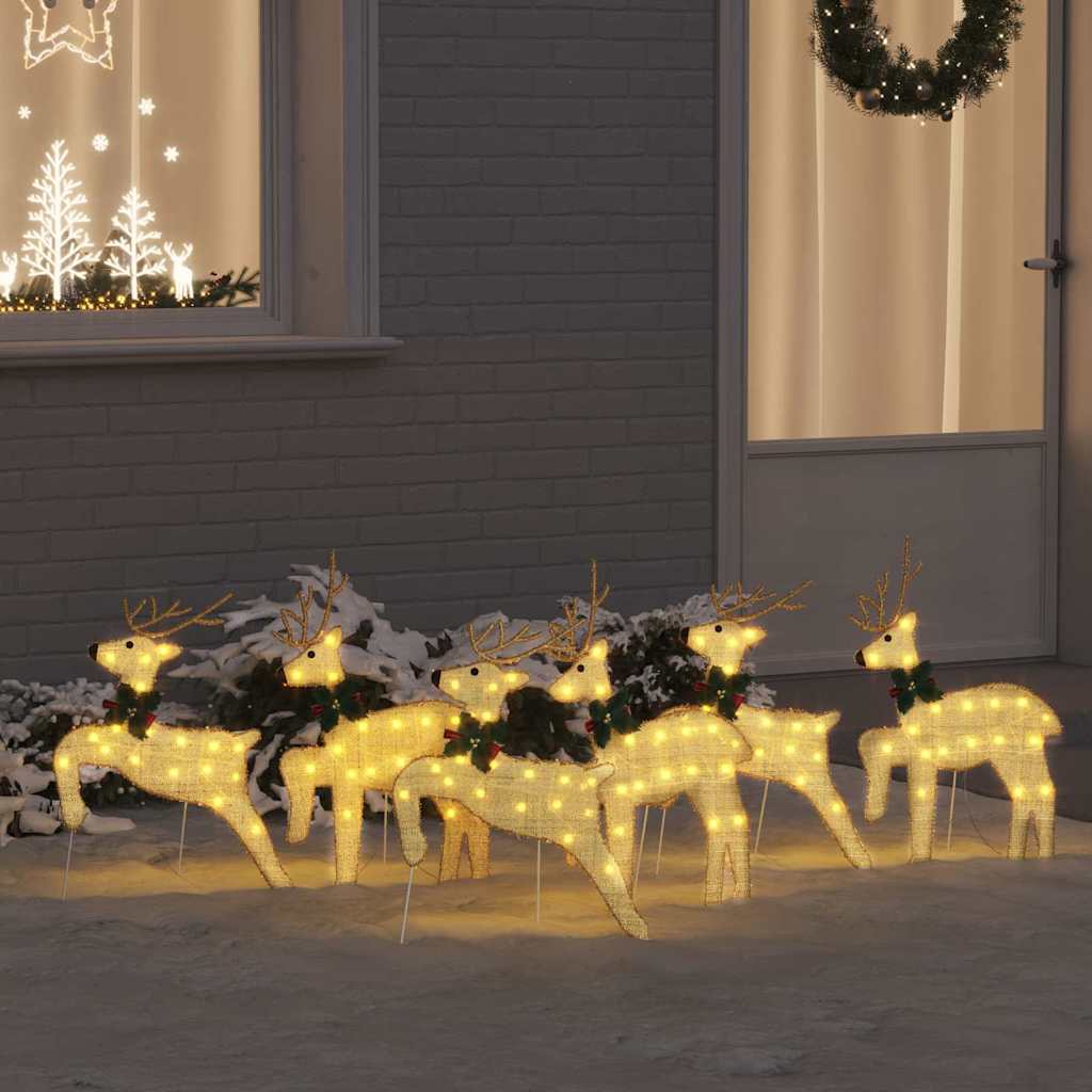 Renne LED 6 pcs Oro Tessuto