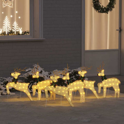 Renne LED 6 pcs Oro Tessuto