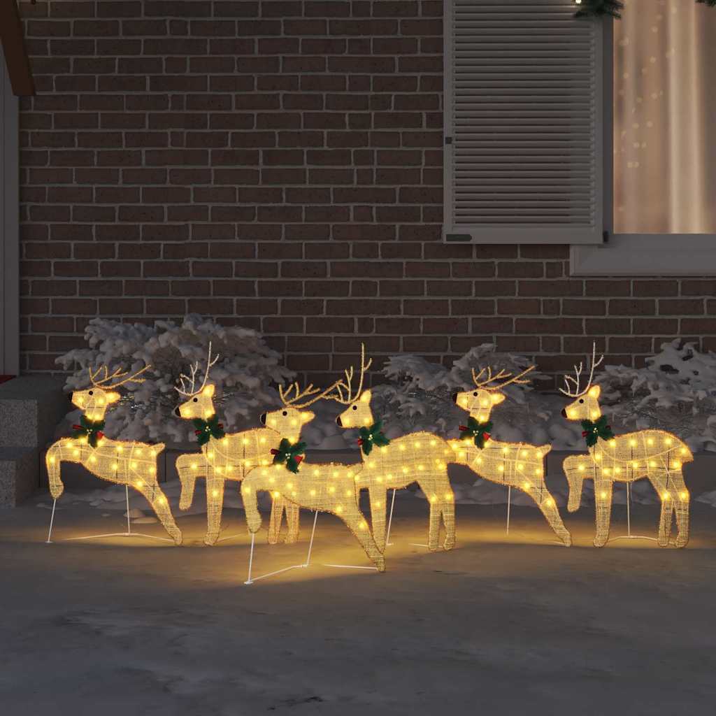 Renne LED 6 pcs Oro Tessuto