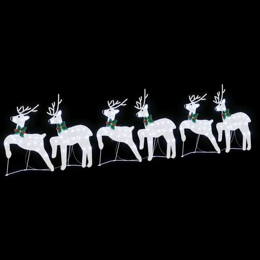 Renne LED 6 pcs Argento Tessuto