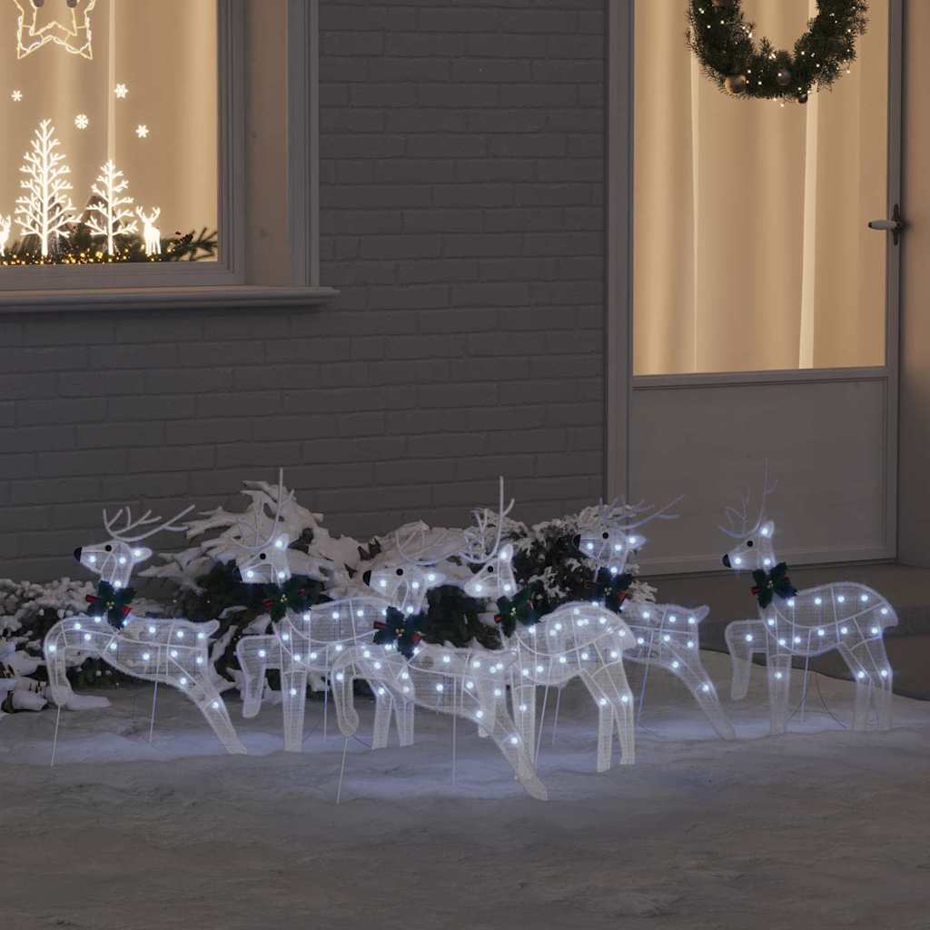Renne LED 6 pcs Bianco Tessuto