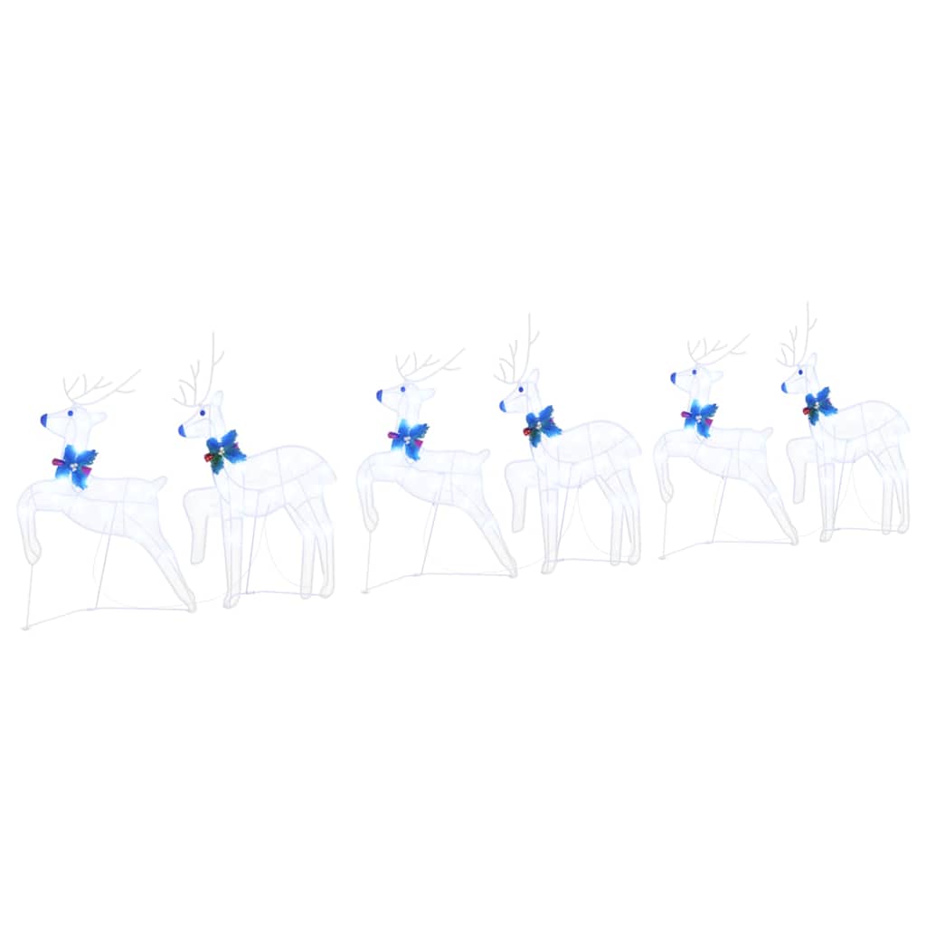 Renne LED 6 pcs Bianco Tessuto